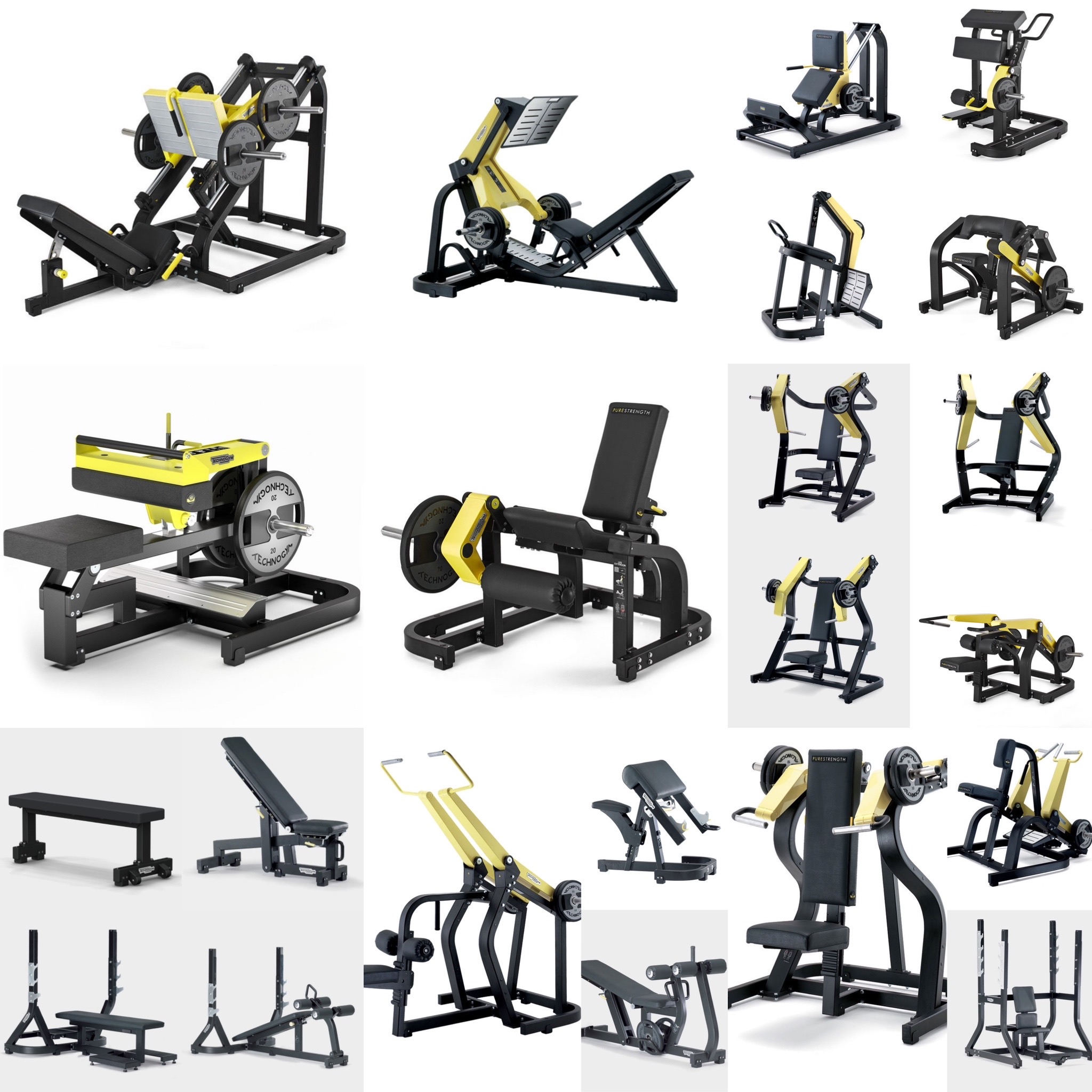 LOT DE 22 MACHINES MUSCULATION / SALLE DE SPORT FITNESS COMPLETE PURE  STRENGTH